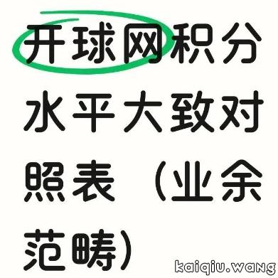 开球网积分水平大致对照图